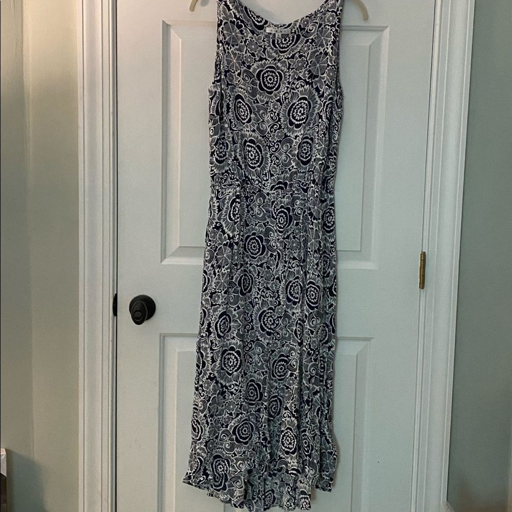 CAbi Navy and White Floral Dress Size Medium